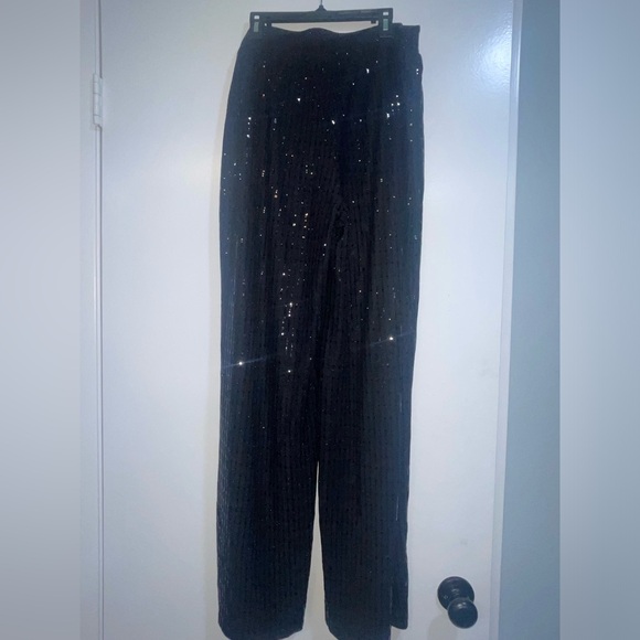 Anne Klein women’s linear shine pull on wide leg pants - Picture 5 of 5